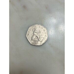 50 Pence UK Queen Elizabeth Coin